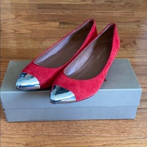 Donald J. Pliner Red Flats with Silver - Size 10
